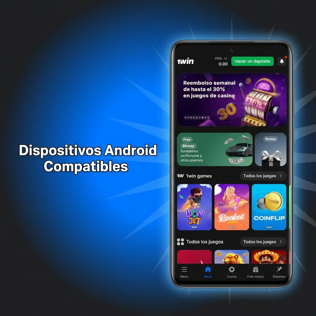 Dispositivos Android compatibles con app 1win en Perú: Samsung, Xiaomi, Motorola, OPPO, Huawei y más modelos
