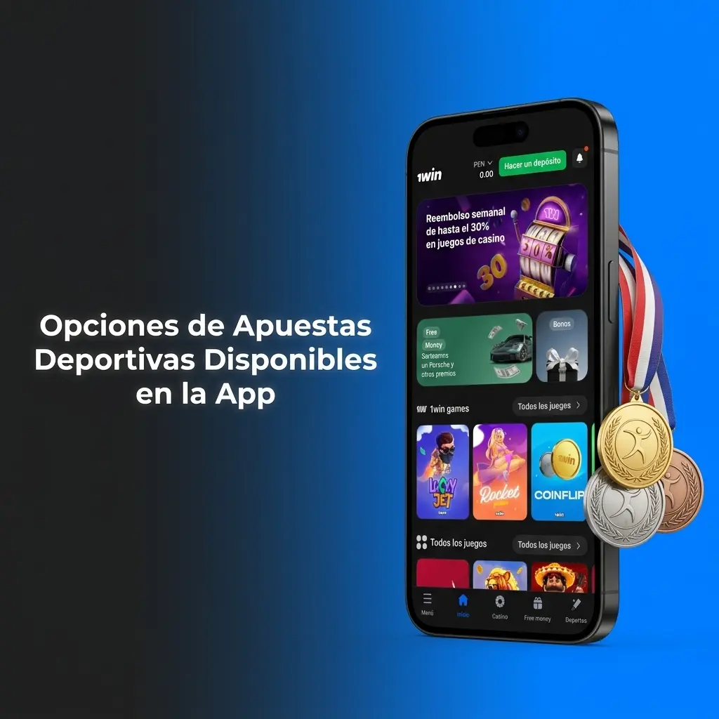 Opciones de apuestas deportivas en app 1win: fútbol, tenis, eSports y más desde iPhone en Perú