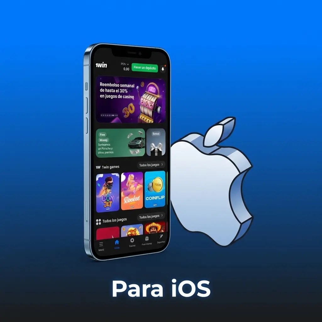 App 1win para iOS en iPhone y iPad, descarga desde App Store en dispositivos con iOS 12.0 o superior
