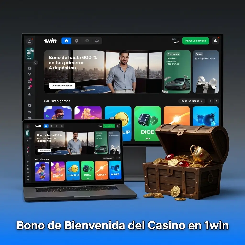 Bono de bienvenida 1win: 500% en 4 depósitos para nuevos jugadores del casino en Perú