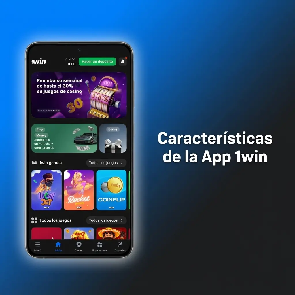 Características de la app 1win: apuestas deportivas, casino, depósitos y retiros desde móvil con navegación rápida